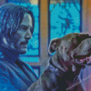 John Wick With His Dog Diamond Painting