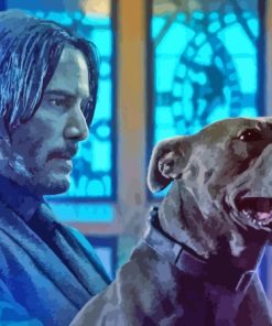 John Wick With His Dog Diamond Painting