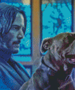 John Wick With His Dog Diamond Painting