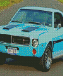 Light Blue Javelin AMX Car Diamond Painting