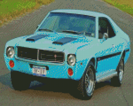 Light Blue Javelin AMX Car Diamond Painting