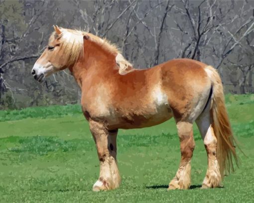 Light Brown Draft Horse Diamond Painting