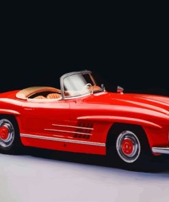 Mercedes Sl 300 Red Car Diamond Painting