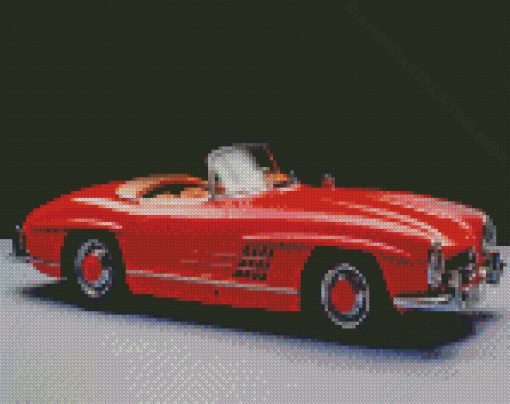 Mercedes Sl 300 Red Car Diamond Painting