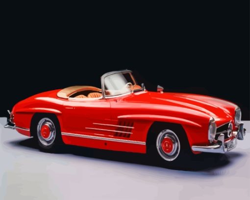 Mercedes Sl 300 Red Car Diamond Painting