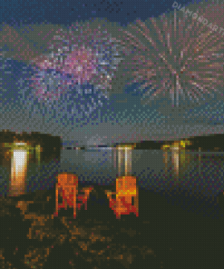 Muskoka Lake Fireworks Diamond Painting