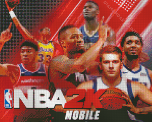 NBA 2k Mobile Game Poster Diamond Painting