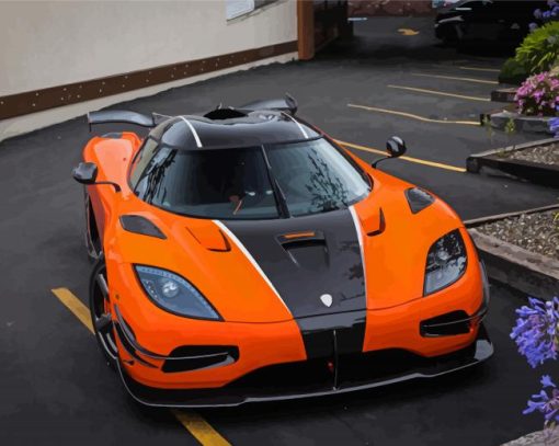 Orange Black Koenigsegg Agera Car Diamond Painting