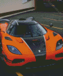 Orange Black Koenigsegg Agera Car Diamond Painting