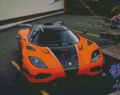 Orange Black Koenigsegg Agera Car Diamond Painting