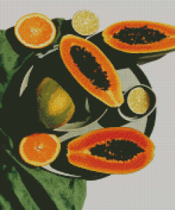 Papaya And Citrus Orange Diamond Painting