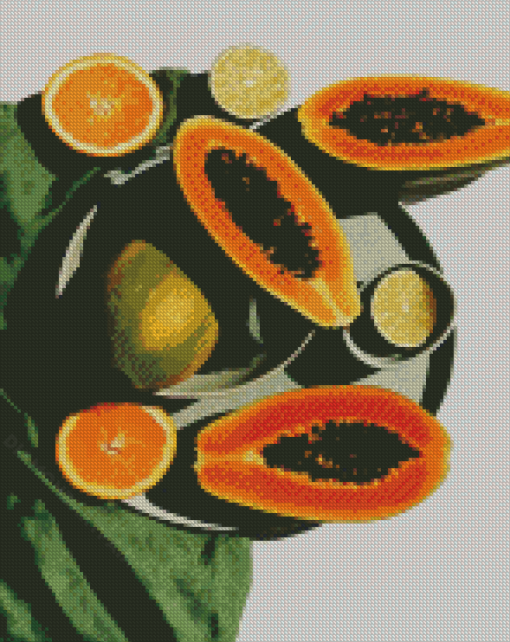 Papaya And Citrus Orange Diamond Painting