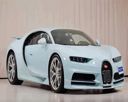 Pastel Blue Sport Car Diamond Painting