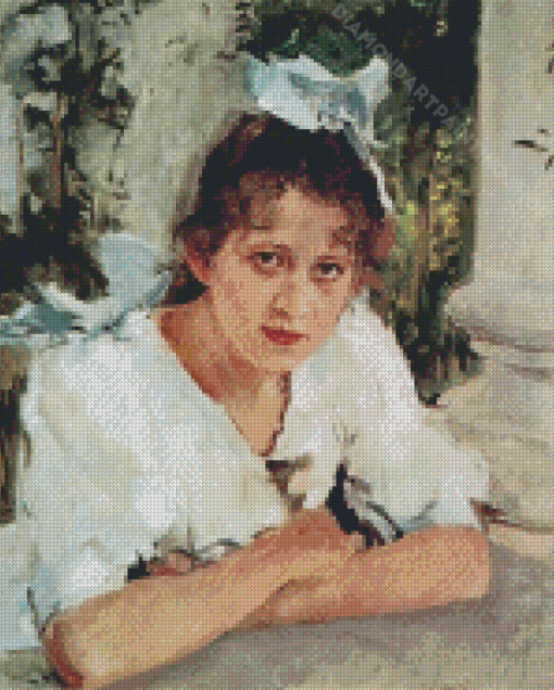 Portrait Of Praskovya Mamontova Serov Diamond Painting