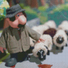 Postman Pat Cartoon Character With Sheeps Diamond Painting