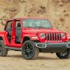 Red 2021 Jeep Wrangler Unlimited Sport Car Diamond Painting