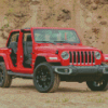 Red 2021 Jeep Wrangler Unlimited Sport Car Diamond Painting