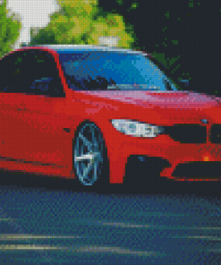 Red BMW M3 F80 Luxury Car Diamond Painting