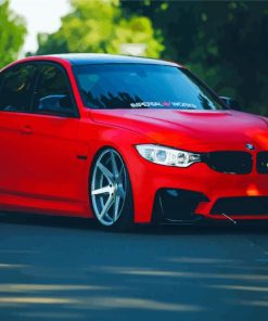 Red BMW M3 F80 Luxury Car Diamond Painting