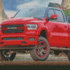 Red Pickup Ram Diamond Painting