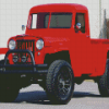 Red Willys Jeep Diamond Painting