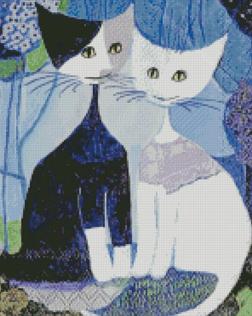 Rosina Wachtmeister Cats Blue Diamond Painting