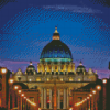 Saint Peter Basilica At Night Diamond painting