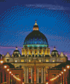 Saint Peter Basilica At Night Diamond painting