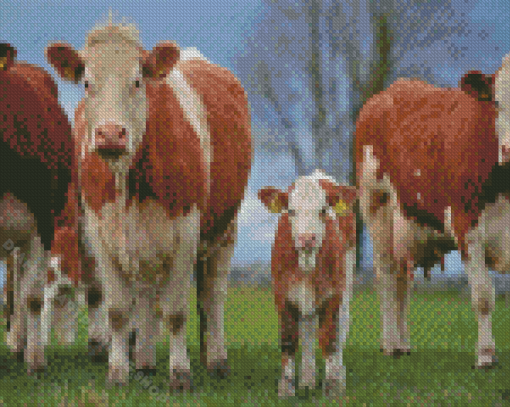 Simmental Cattles Diamond Painting