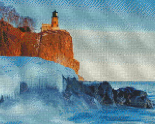 Split Rock Lighthouse Ice Diamond Painting