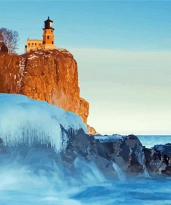 Split Rock Lighthouse Ice Diamond Painting