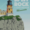 Split Rock Lighthouse Minnesota Poster Diamond Painting