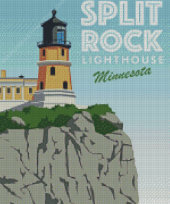 Split Rock Lighthouse Minnesota Poster Diamond Painting