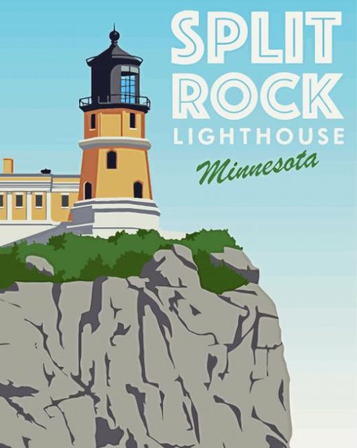 Split Rock Lighthouse Minnesota Poster Diamond Painting