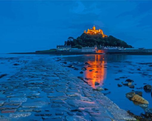 St Michaels Mount Night View Diamond painting