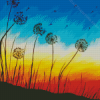 Sunset Dandelions Silhouette Diamond Painting