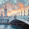 Sunset Les Invalides And Pont Alexandre Paris Diamond Painting