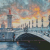 Sunset Les Invalides And Pont Alexandre Paris Diamond Painting