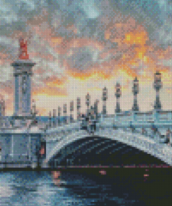 Sunset Les Invalides And Pont Alexandre Paris Diamond Painting