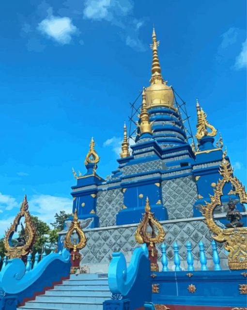 Thailand Chiang Rai Blue Temple Diamond Painting