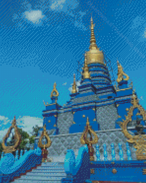 Thailand Chiang Rai Blue Temple Diamond Painting