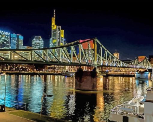 The Iron Footbridge Frankfurt Germany Diamond Paiting