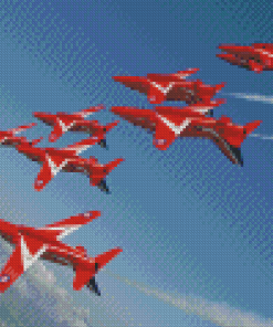 The Red Arrows Roll Upside Down Diamond Painting