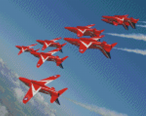 The Red Arrows Roll Upside Down Diamond Painting