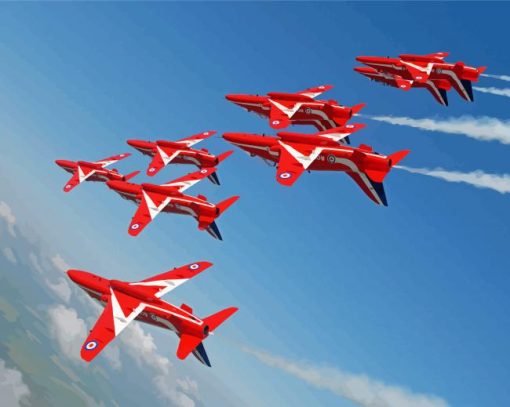 The Red Arrows Roll Upside Down Diamond Painting