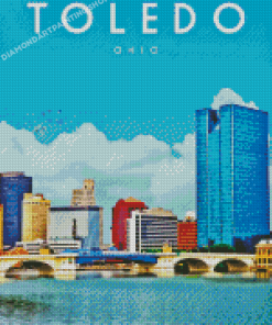 Toledo Ohio Travel Poster Diamond Painting