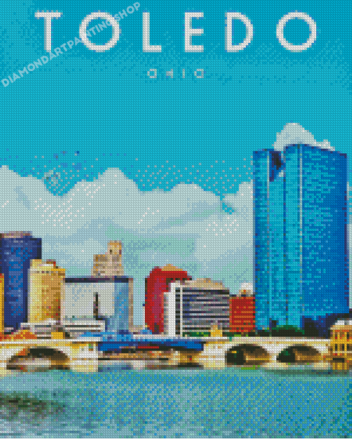 Toledo Ohio Travel Poster Diamond Painting