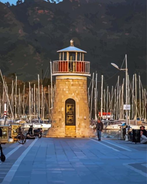 Turkey Marmaris Lighthouse Diamond Painting