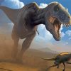 Tyrannosaurus And Small Dinosaur Diamond Painting