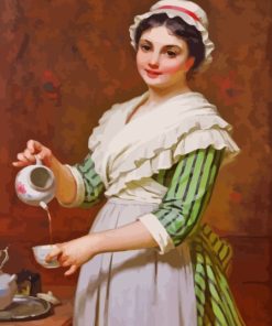 Victorian Woman Pouring From Teapot Diamond Painting